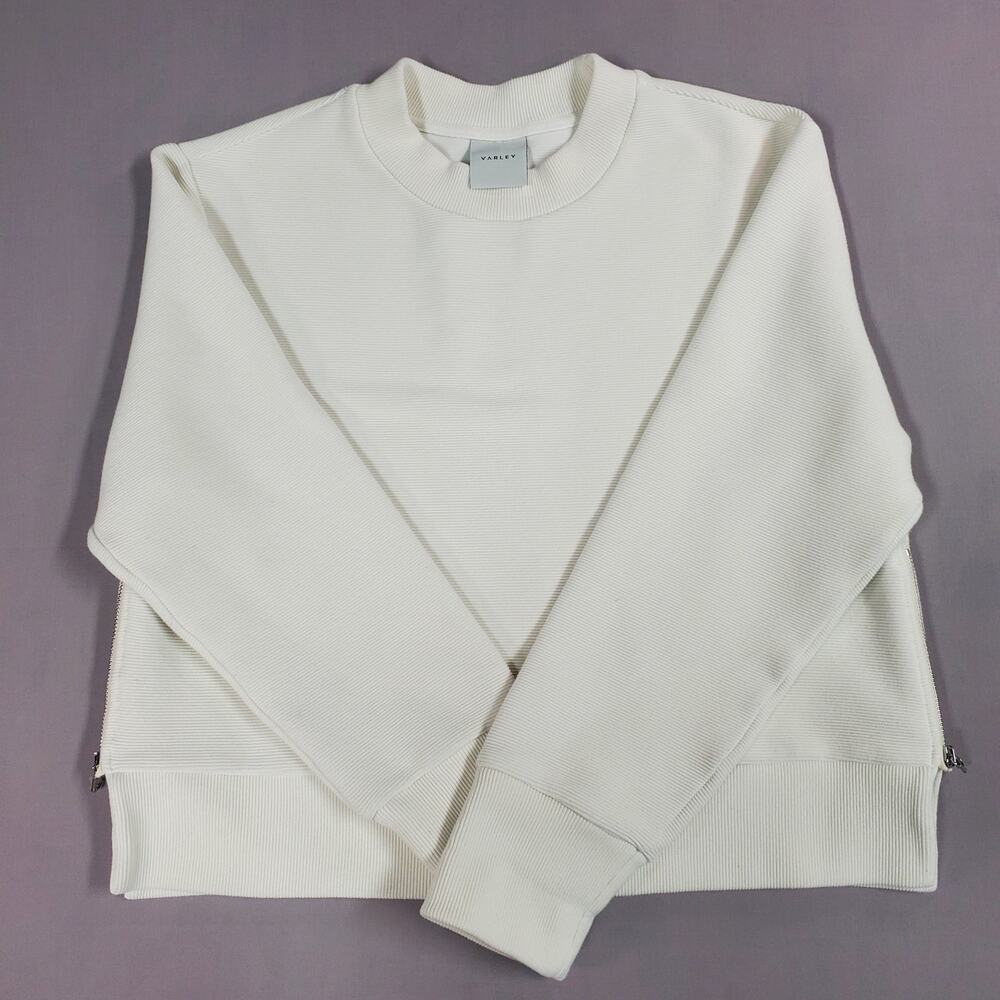 Varley Addelyn Sweatshirt Womens Size Small Side Zip Ribbing - Picture 2 of 11
